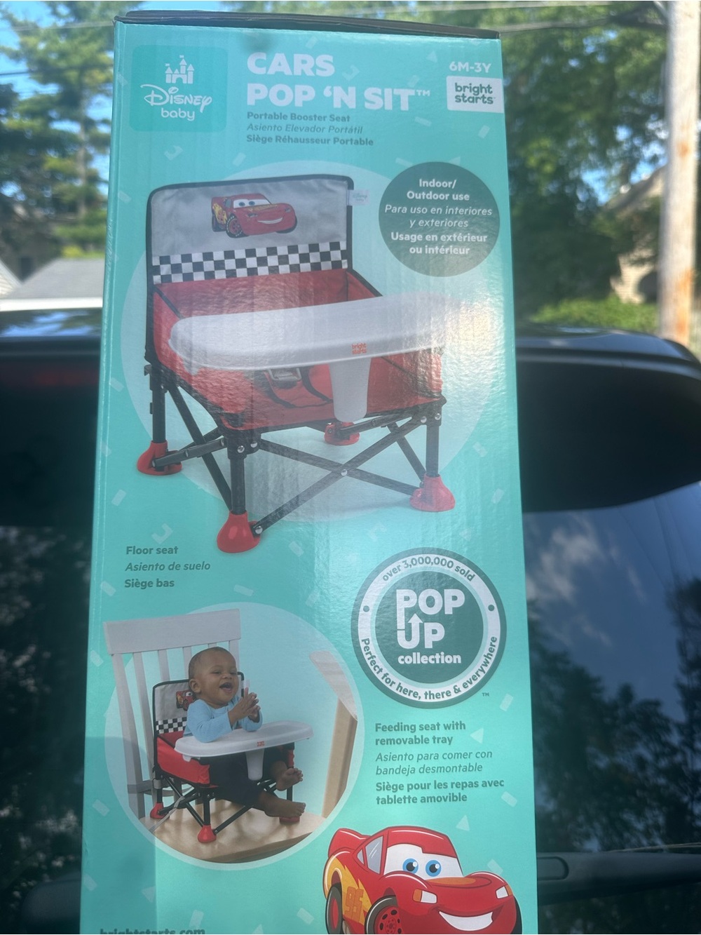 Disney Cars Pop 'N Sit Portable Booster Seat - Red, Black, White